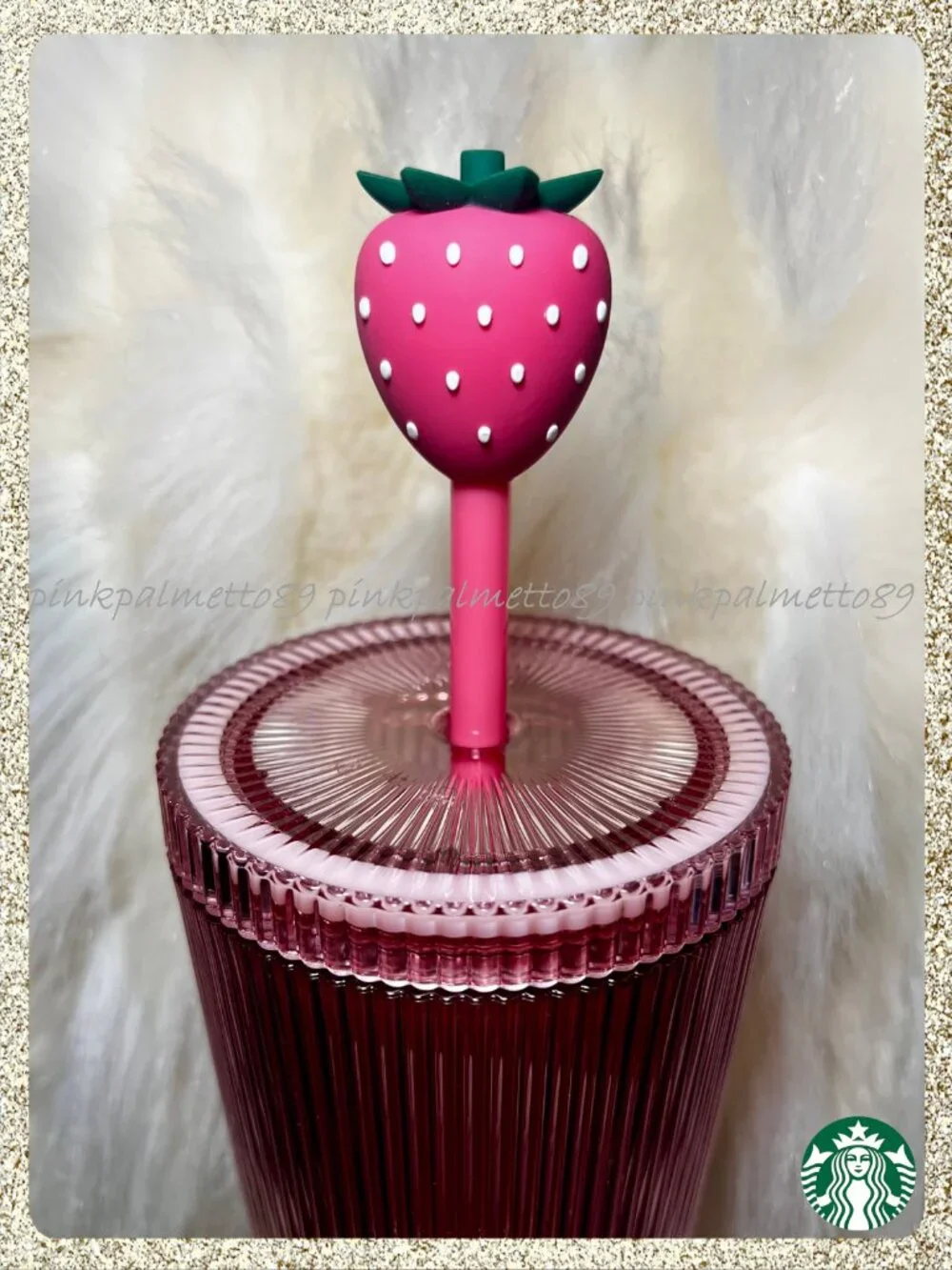 ✨🍓 NWT 2026 Starbucks 'Pink Drink' Strawberry Pleated Venti Cold Cup Tumbler